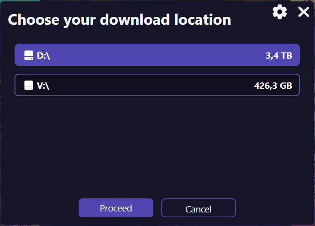 New Storage Selector