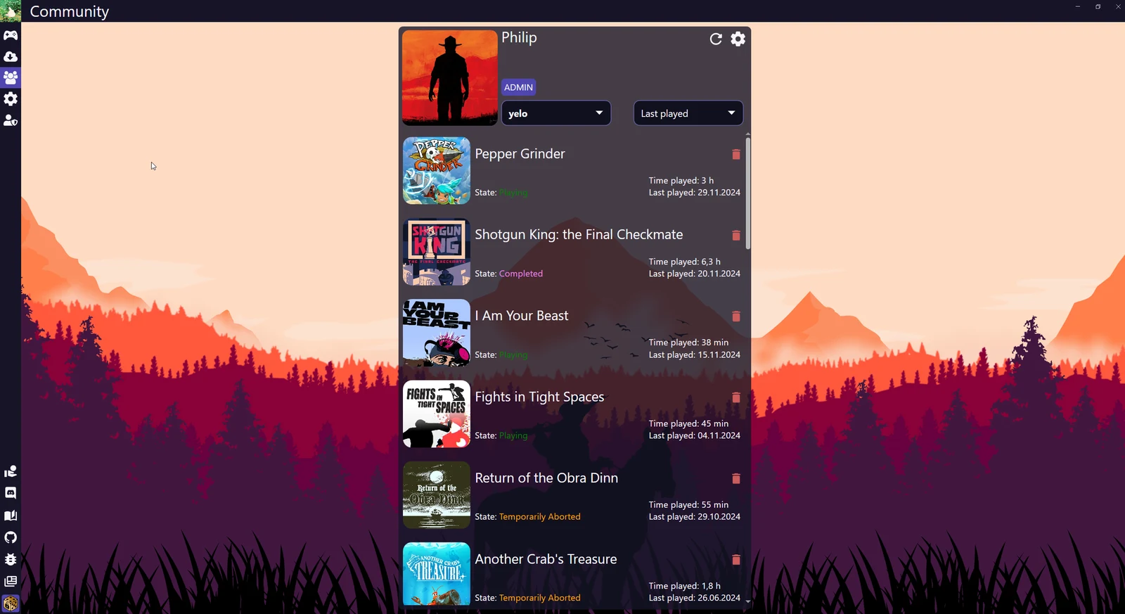 GameVault 1 community tab