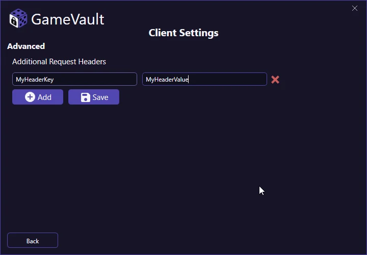 Login window settings for additional request headers